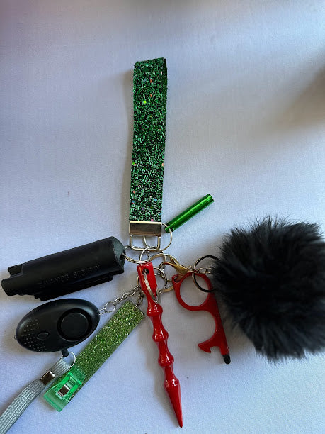 Live Green Sparkle Self Defense Keychain Set
