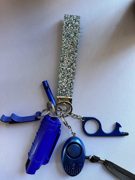 Live Blue Dazzle Self Defense Keychain Set