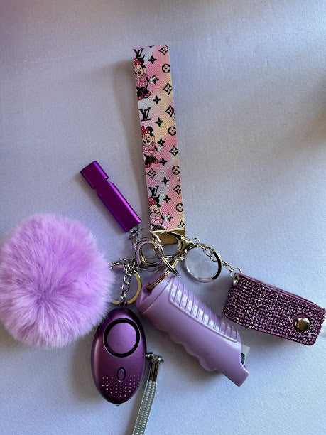 Live Inspired Mouse Purple Self Defense Keychain Set