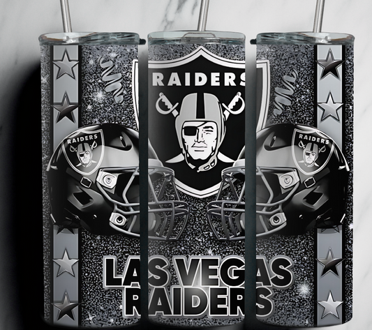 Inspired Raiders Glitter  20 oz Stainless Steel Tumbler