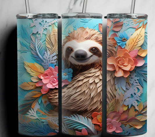 3D Sloth  20 oz Stainless Steel Tumbler
