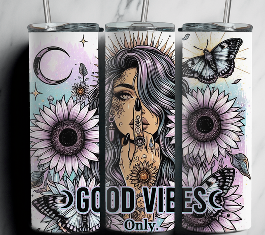 Good Vibes Only 20 oz Stainless Steel Tumbler
