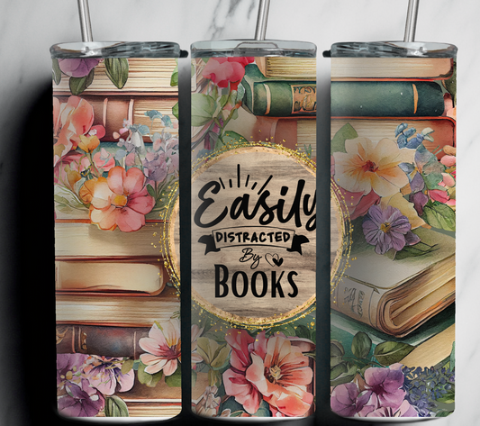 EASILY DISTRACTED BY BOOKS  || Sublimation Tumbler || Stainless Tumbler