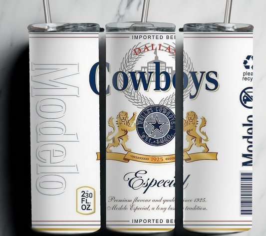 Inspired Cowboy Beer Can  20 oz Stainless Steel Tumbler