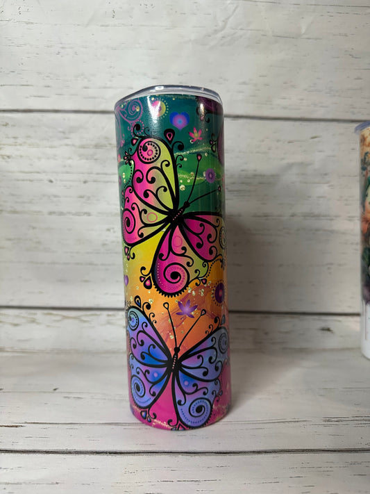 Colorful Butterfly || Sublimation Tumbler || Stainless Tumbler - Sassy Self Defense